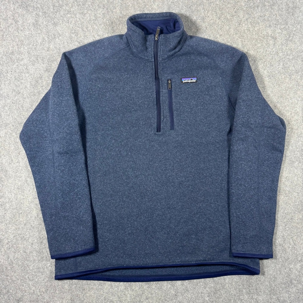 Patagonia Better Sweater Mens L Blue 1/4 Zip Pullover Fleece 25522 FA18 Navy